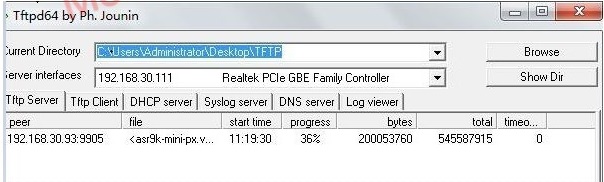 Tftpd64 transferring files