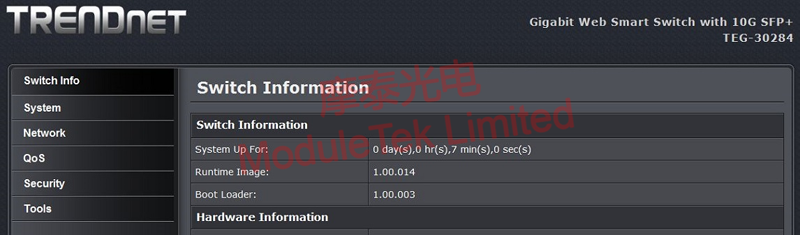 TRENDNET TEG-30284 WEB Login