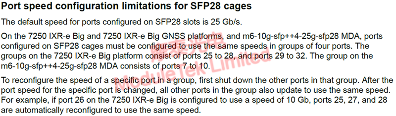 Interface rate configuration error