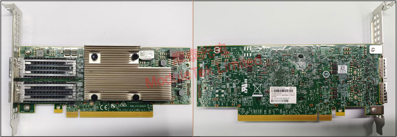 BCM957508-P2100G Network Card Physical Drawing