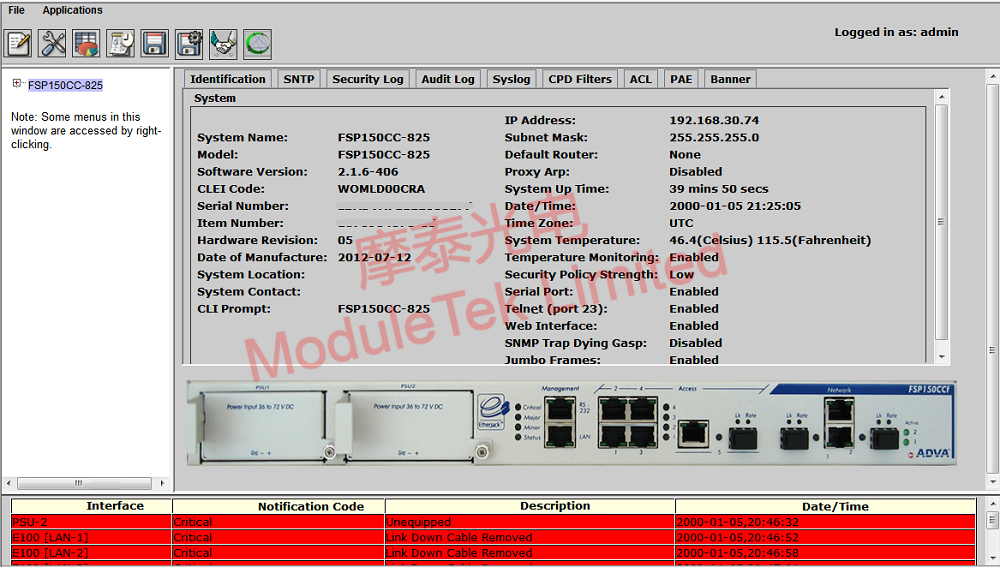 WEB interface home page