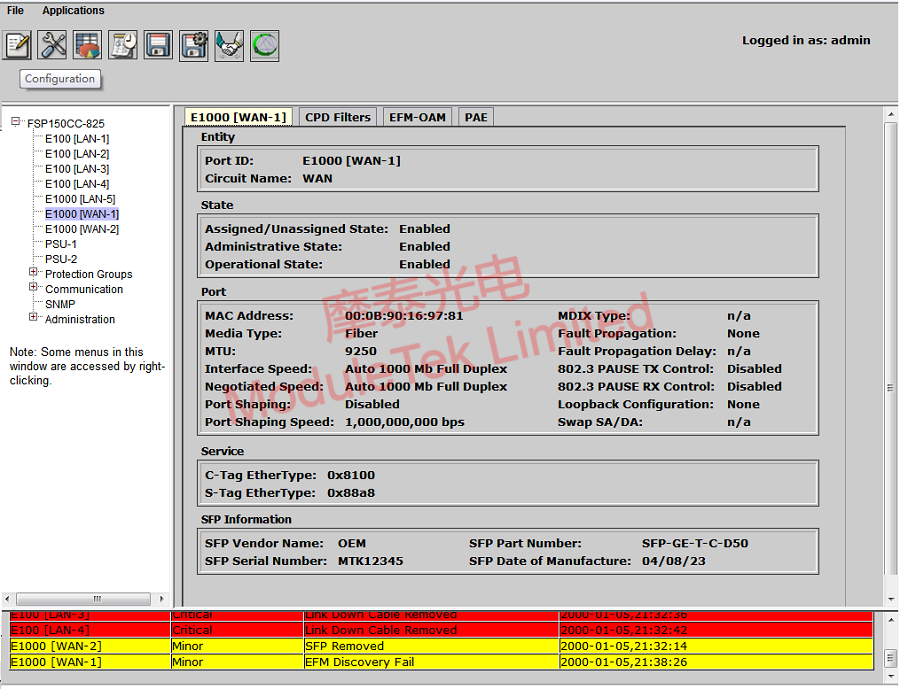 Interface Status Information