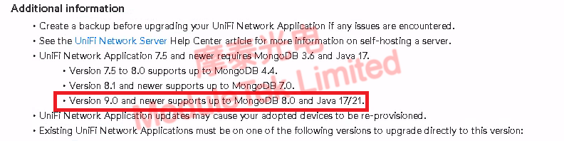 UniFi Controller Software Requirements