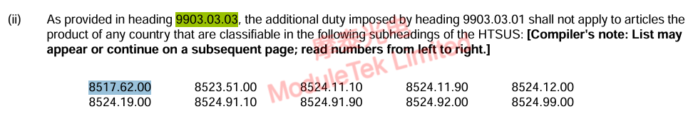 Details of 9903.03.03