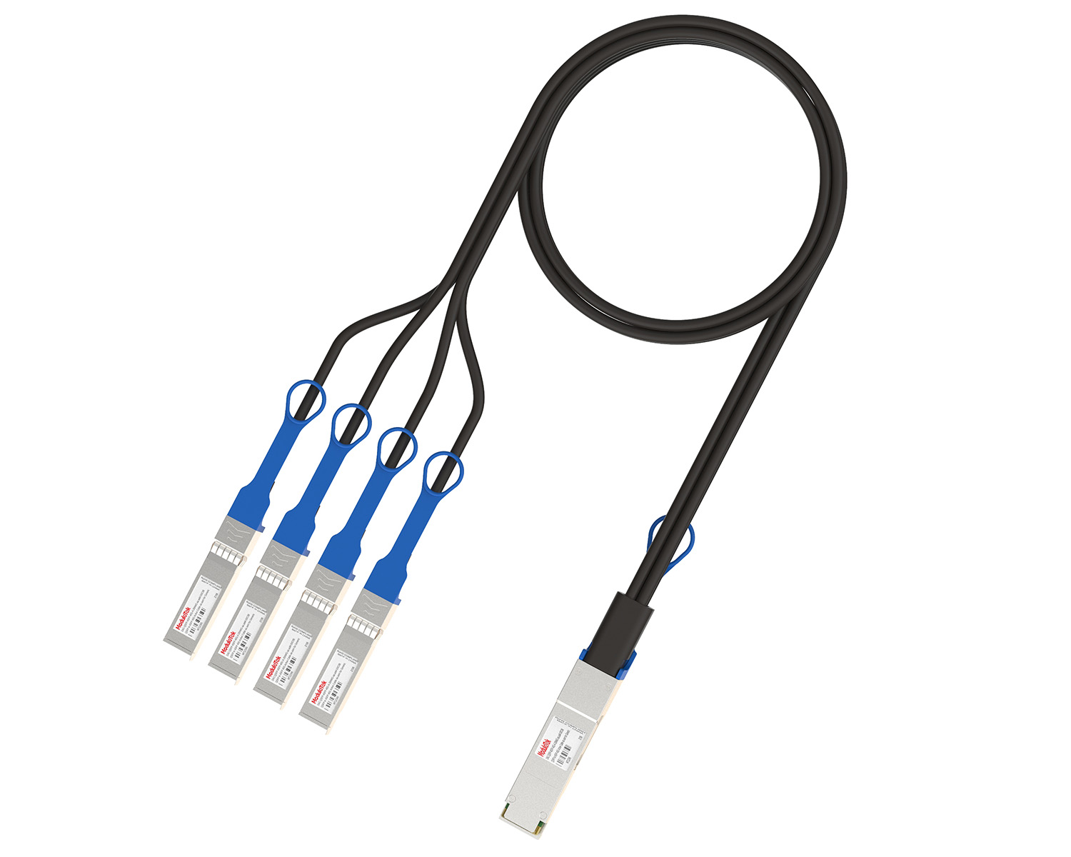 40G Active Breakout DAC, QSFP to 4×SFP